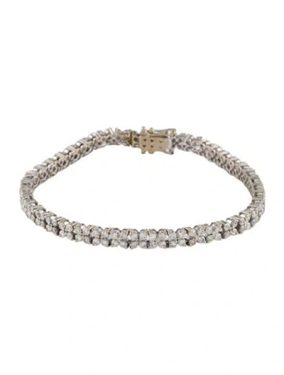 Pre-owned Bracelet 2.46ctw Diamond Double Line , 6.5" In Multi