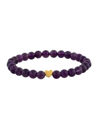 Pre-owned Bracelet 24k Amethyst Stretch , 6.25" In Multi