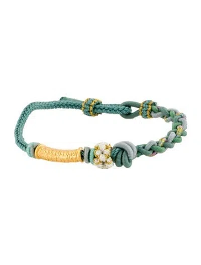 Pre-owned Bracelet 24k 'blessing' Tube Bead Adjustable Wrap , 7" In Multi