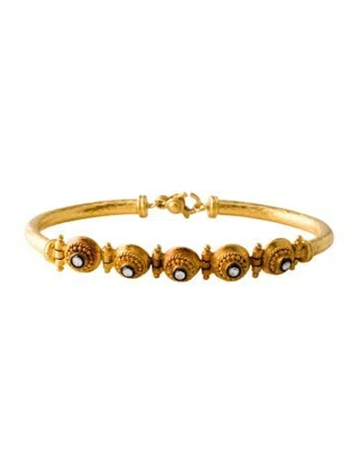 Pre-owned Bracelet 24k Diamond Link , 6" In Multi