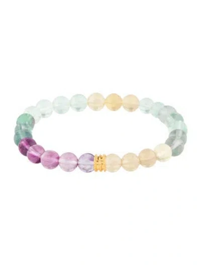 Pre-owned Bracelet 24k Fluorite Beaded , 6" In Multi