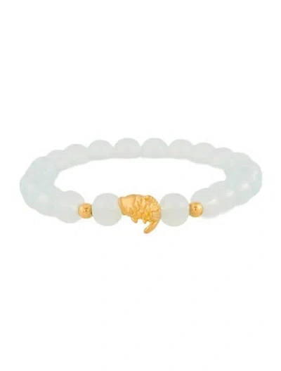 Pre-owned Bracelet 24k Glass Koi Bead , 6.25" In Multi