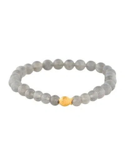 Pre-owned Bracelet 24k Labradorite Bead , 6" In Multi