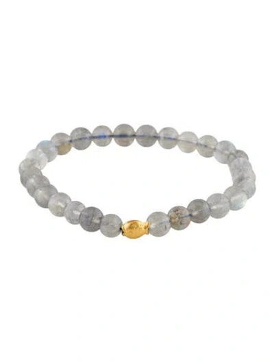 Pre-owned Bracelet 24k Labradorite Bead , 6.25" In Multi