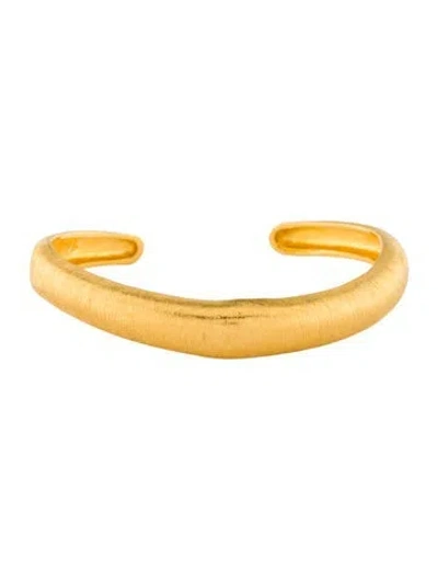 Pre-owned Bracelet 24k Textured Cuff, 5.75" In Multi