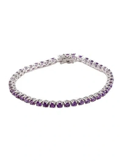 Pre-owned Bracelet 4.75ctw Amethyst Link , 6.25" In Multi