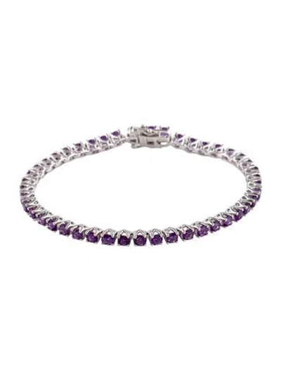 Pre-owned Bracelet 4.75ctw Amethyst Link , 6.25" In Multi