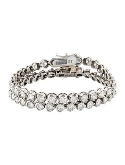 Pre-owned Bracelet 9.54ctw Diamond Double Link Tennis , 5.75" In Multi
