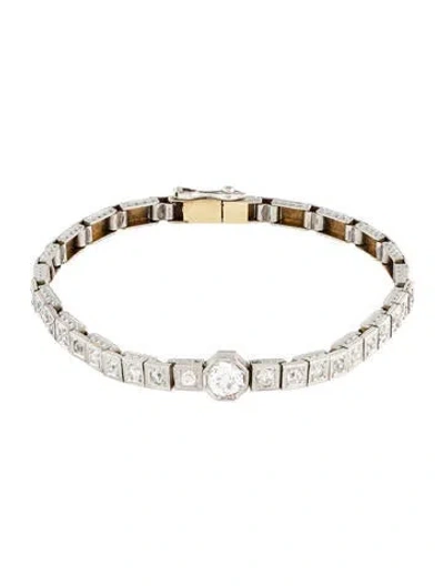 Pre-owned Bracelet Antique 1.42ctw Diamond Link , 6.75" In Multi