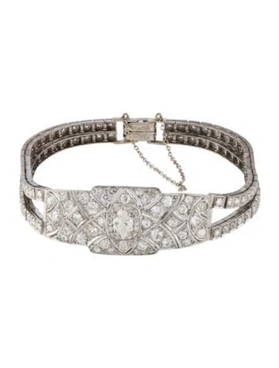 Pre-owned Bracelet Art Deco 5.57ctw Diamond Link , 7.5" In Multi