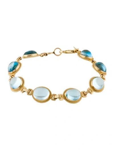 Pre-owned Bracelet Carla 14k Topaz Station , 7" In Multi