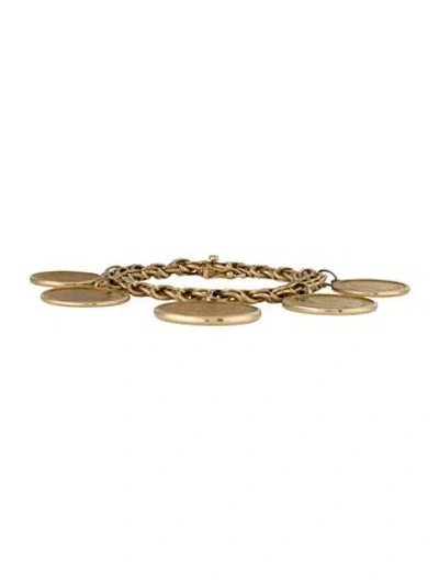 Pre-owned Bracelet Coin Charm , 6.75", 6.75" In Multi