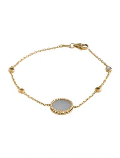 Pre-owned Bracelet Damas 18k Mother Of Pearl Lace Station , 6.25" In Multi
