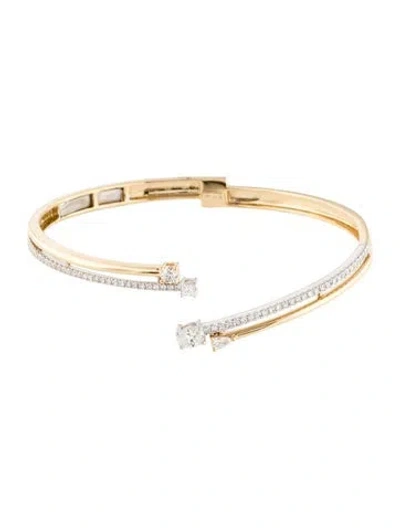Pre-owned Bracelet Diamond Hinged Bangle , 6.25" In Multi
