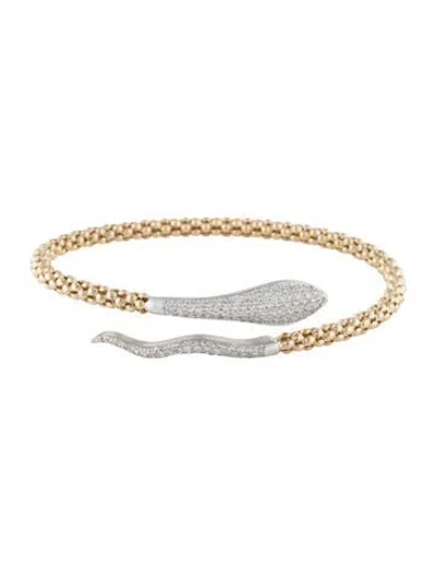Pre-owned Bracelet Diamond Snake Cuff , 7" In Multi