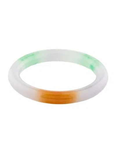 Pre-owned Bracelet Dyed Jadeite Bangle, 7" In Multi