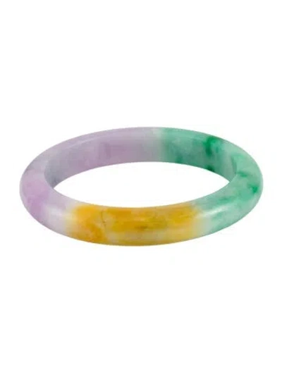 Pre-owned Bracelet Dyed Jadeite Bangle , 7" In Multi