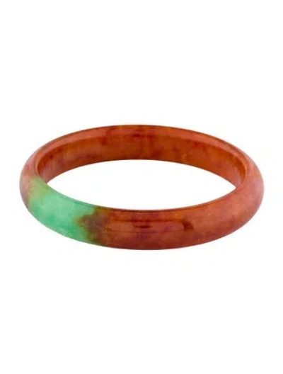 Pre-owned Bracelet Dyed Jadeite Bangle , 7" In Multi