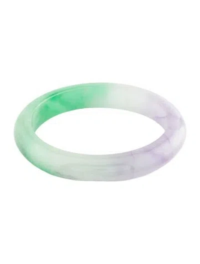 Pre-owned Bracelet Dyed Jadeite Bangle , 7.75" In Multi