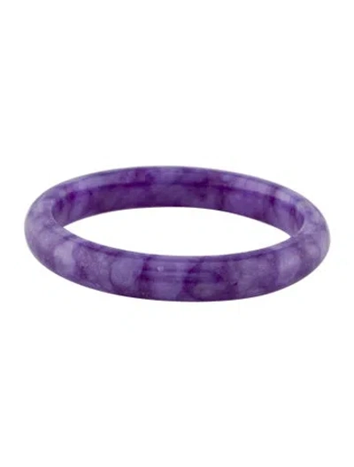 Pre-owned Bracelet Dyed Jadeite Slip-on Bangle , 6.75" In Multi