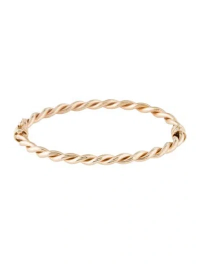 Pre-owned Bracelet Ferko's 14k Twist Rope Bangle , 6.75" In Multi