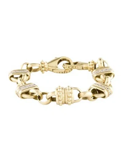 Pre-owned Bracelet Jeffrey Robert 14k Diamond Station , 6" In Multi