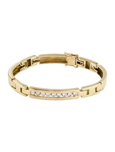 Pre-owned Bracelet La Triomphe 14k Diamond Link , 6.5" In Multi