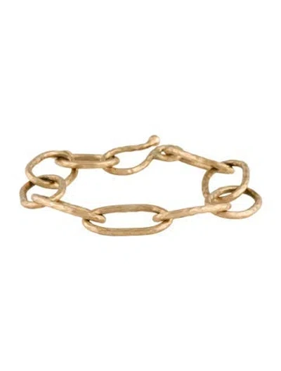 Pre-owned Bracelet Lisa Ziff 10k Hammered Oval Link , 6.25" In Multi