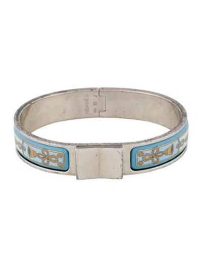Pre-owned Bracelet Loquet Narrow Enamel Hinge , 6.25" In Multi