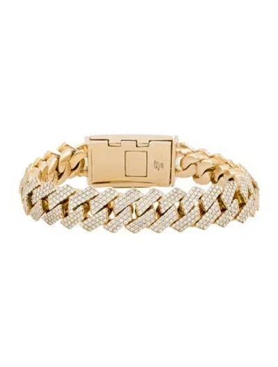 Pre-owned Bracelet Maya's Gold 10k 11.97ctw Lab-grown Diamond Cuban Chain Link , 8" In Multi