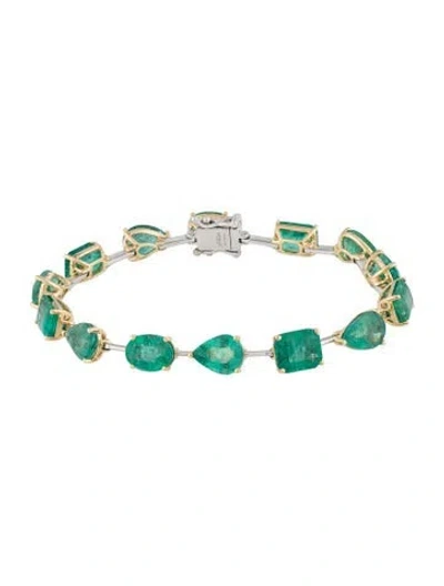 Pre-owned Bracelet Modani Jewels 21.56ctw Emerald Link , 6.75" In Multi
