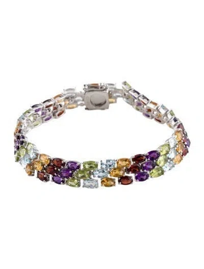 Pre-owned Bracelet Multi-stone Tennis  W/ Tags, 6.75"