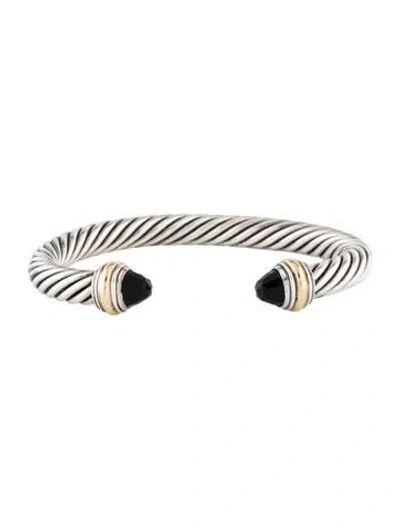 Pre-owned Bracelet Onyx Classic Cable Cuff, 6.75" In Multi