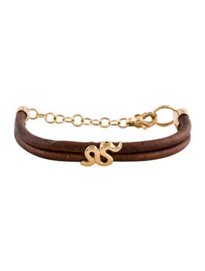 Pre-owned Bracelet Oromalia 18k Leather  In Multi
