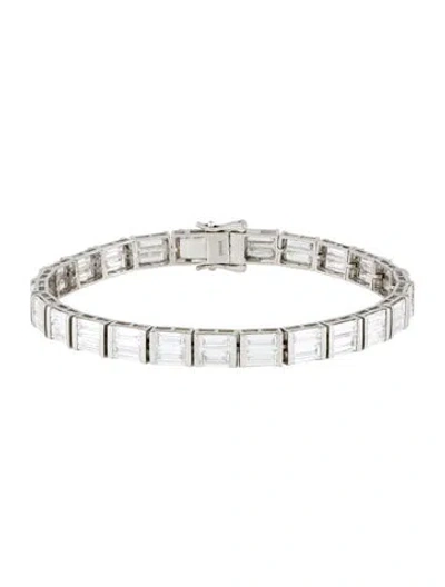 Pre-owned Bracelet Platinum 10.00ctw Lab-grown Diamond Tennis Link , 6.5" In Multi