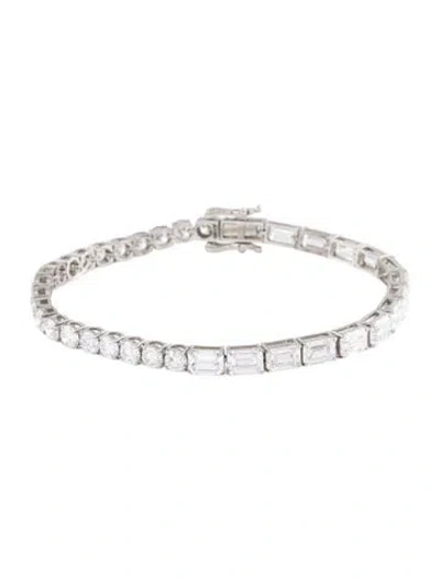 Pre-owned Bracelet Platinum 11.04ctw Lab-grown Diamond Link , 6.5" In Multi