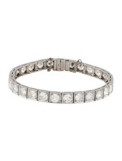 Pre-owned Bracelet Platinum 11.25ctw Diamond Square Link , 6.75" In Multi