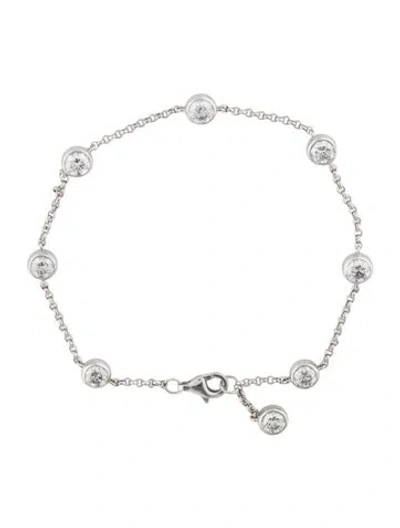 Pre-owned Bracelet Platinum 1.79ctw Diamond Station , 6.25" In Multi