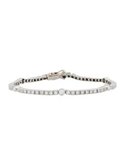 Pre-owned Bracelet Platinum 1.80ctw Diamond Tennis Link, 6.75" In Multi