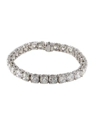 Pre-owned Bracelet Platinum 20.44ctw Diamond Tennis , 6.25" In Multi