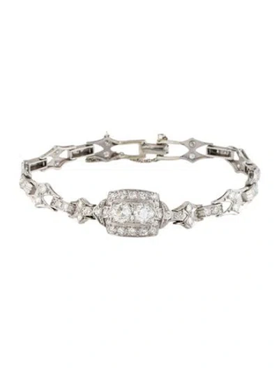 Pre-owned Bracelet Platinum 2.46ctw Diamond Link , 6.25" In Multi
