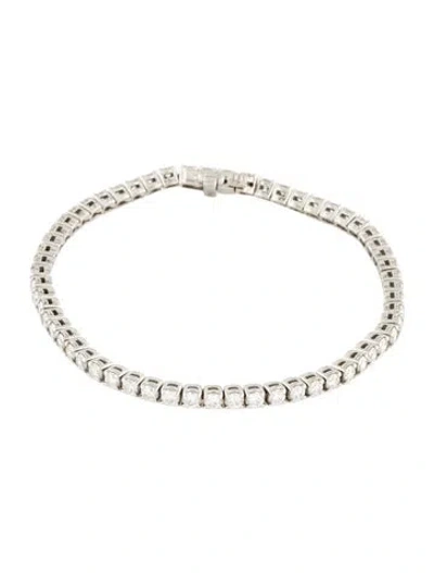 Pre-owned Bracelet Platinum 3.60ctw Diamond Line , 6.5" In Multi