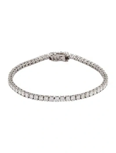 Pre-owned Bracelet Platinum 4.14ctw Diamond Tennis Link , 6.5" In Multi