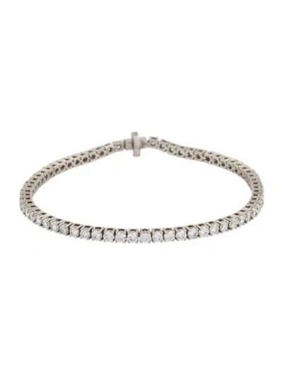Pre-owned Bracelet Platinum 4.26ctw Lab-grown Diamond Tennis , 6.75" In Multi