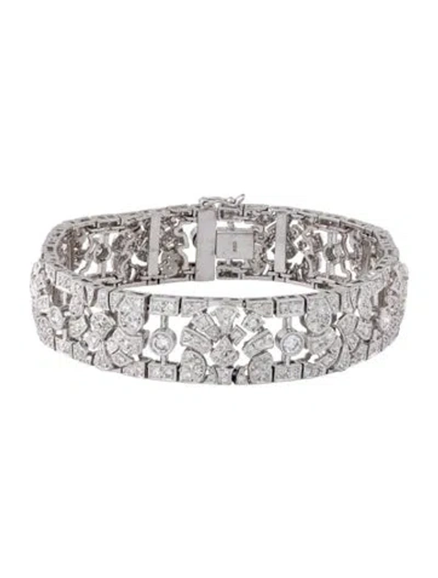 Pre-owned Bracelet Platinum 4.60ct Diamond , 7" In Multi