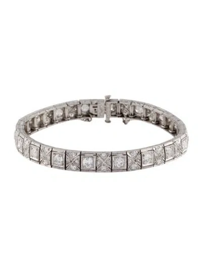 Pre-owned Bracelet Platinum 5.01ctw Diamond Link , 7" In Multi