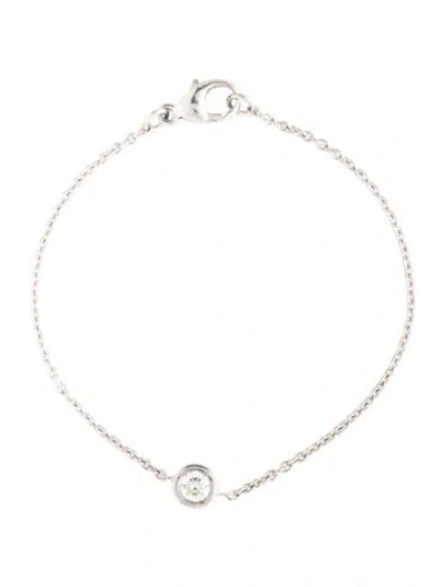 Pre-owned Bracelet Platinum Diamond Station , 6" In Multi