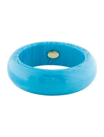 Pre-owned Bracelet Spring Street Acrylic Bangle, 8" In Blue