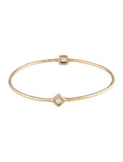 Pre-owned Bracelet Talisman Unlimited 14k Topaz Station Bangle, 7.5" In Multi