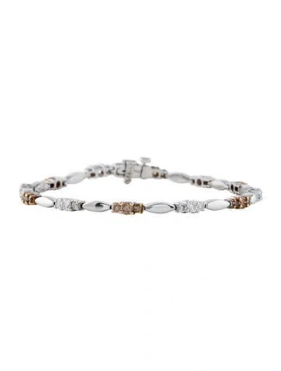 Pre-owned Bracelet Two-tone 2.16ctw 14k Diamond Link  In Multi